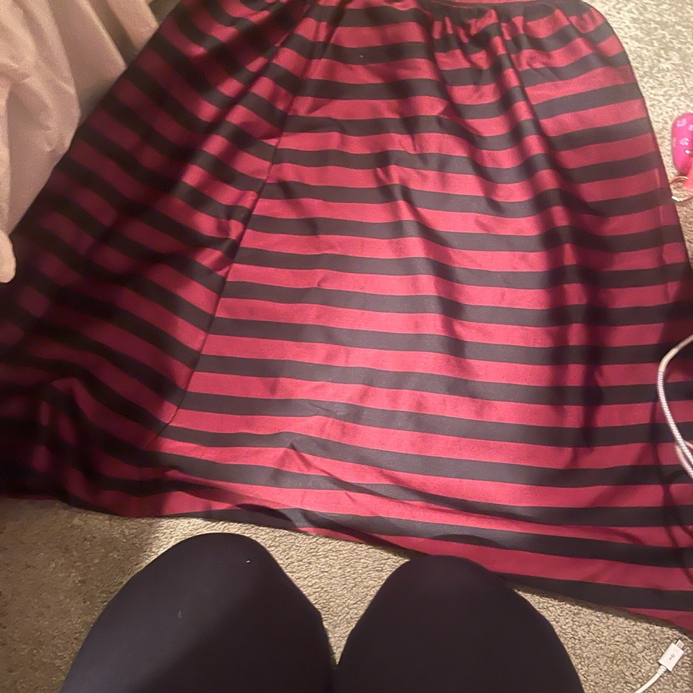 Striped Black and burgundy Women's Skirt
